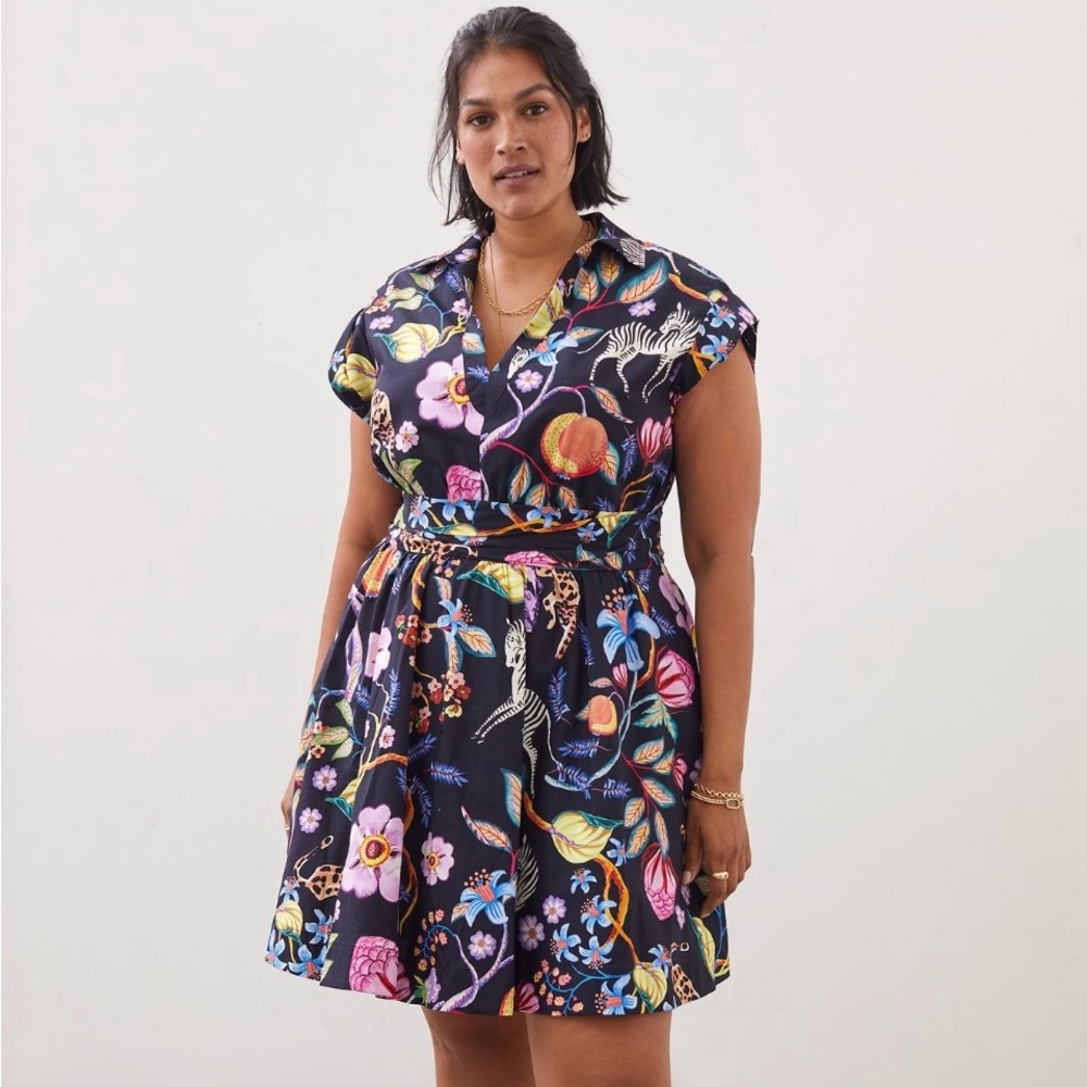 Anthropologie Maeve Floral Print Mini Dress HTF Print Size 10